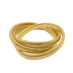 $225 Adornia Omega Chain Triplet Bracelet gold